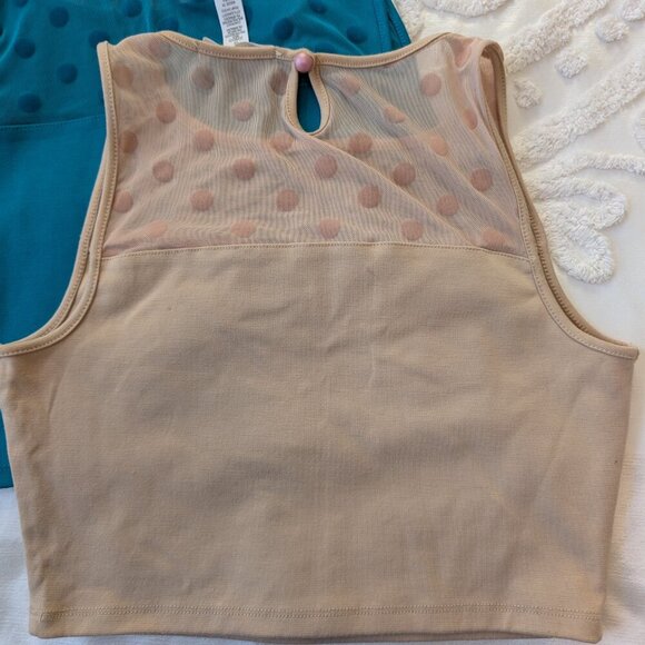 Lot of 3 Ambiance Apparel crop tops cream and teal EUC - Picture 7 of 9